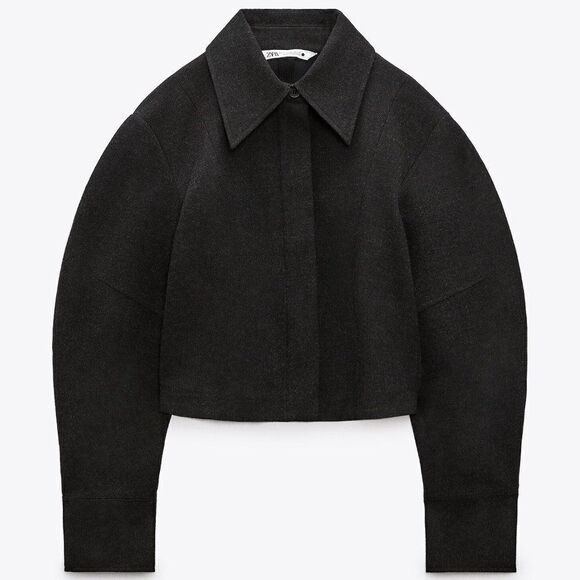 ZARA CROPPED SHIRT JACKET NEW - Picture 1 of 8